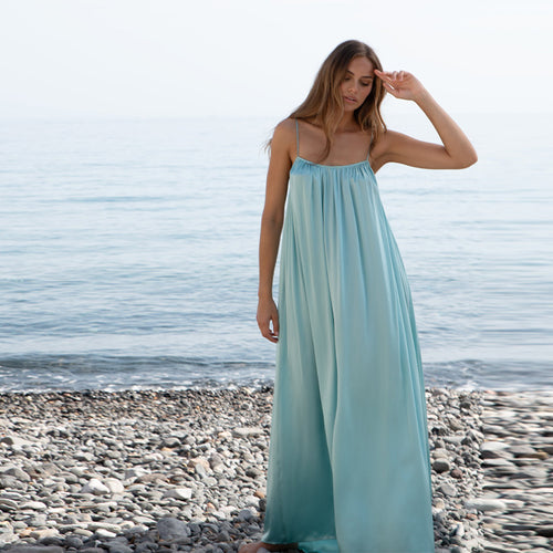 Damen Luftiges Maxikleid mit feinen Spaghettiträgern EB