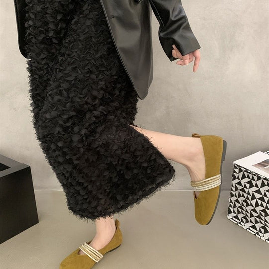 Damen elegante Ballerinas mit modischem Strass-Riemchen EB