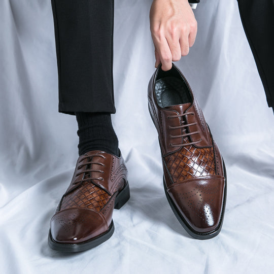 Damen Elegante Lederschuhe mit strukturiertem Obermaterial und klassischem Design EB