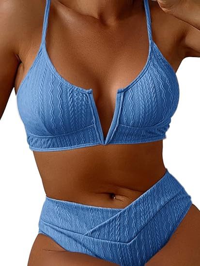 Damen Hochwertiges Bikini-Set mit V-Ausschnitt EB
