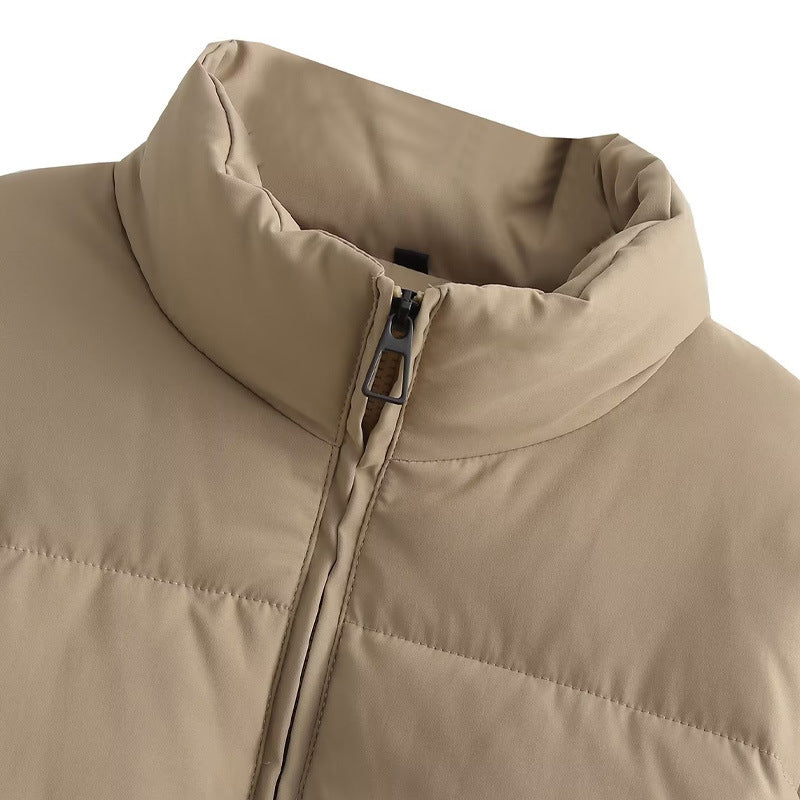 Damen cropped Steppjacke mit hohem Kragen und praktischen Reißverschlusstaschen EB