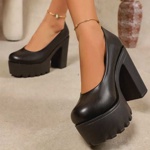 Damen Plateaupumps mit robuster Sohle und elegantem Design EB
