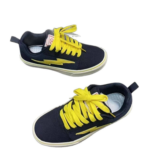 Damen Sportliche Sneakers im modernen Design mit aufwendigem Blitzmotiv EB