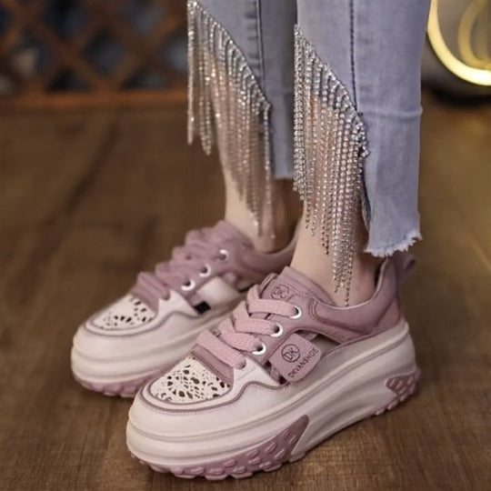 Damen Chunky Sneakers mit luftiger Mesh-Oberfläche und strapazierfähiger Sohle EB