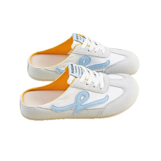 Damen Komfortable Slipper mit elastischen Schnürsenkeln EB