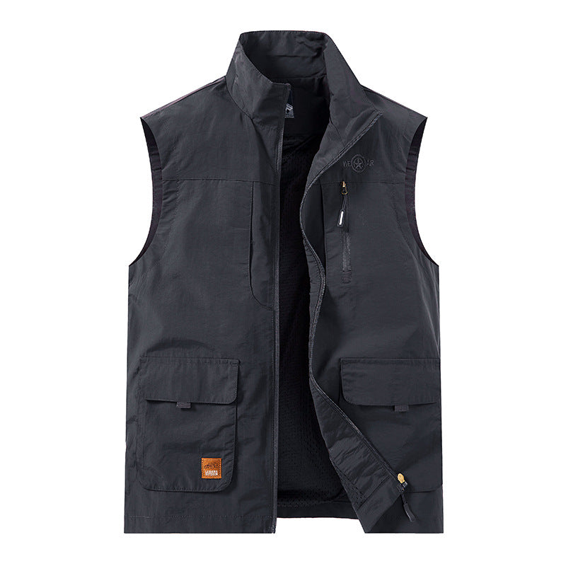 Herren Packbare Funktionsweste mit atmungsaktivem Mesh‑Innenfutter und Mehrfachtaschen EB