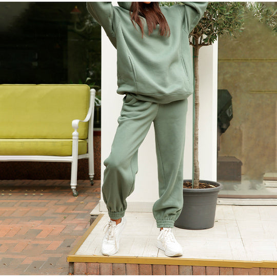 Damen lässiger Jogginganzug mit weichem Material und elastischem Bund EB