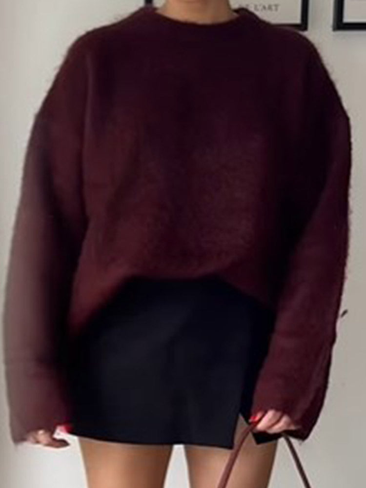 Damen Oversized Pullover mit weichem Mohair-Mix EB