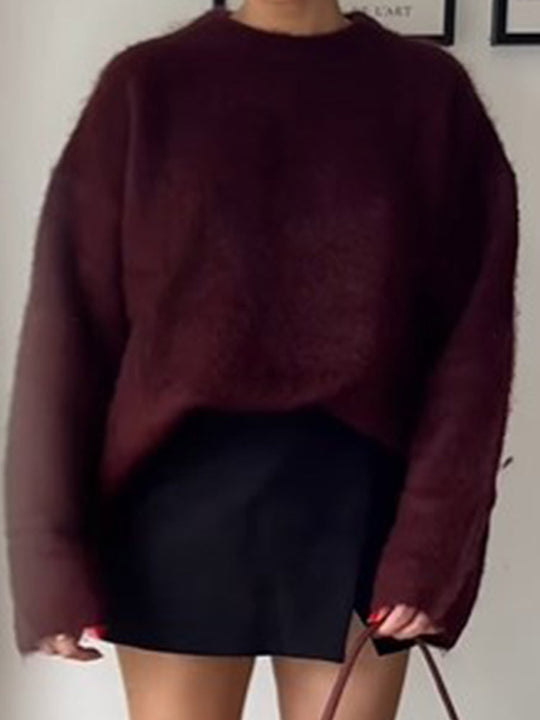 Damen Oversized Pullover mit weichem Mohair-Mix EB
