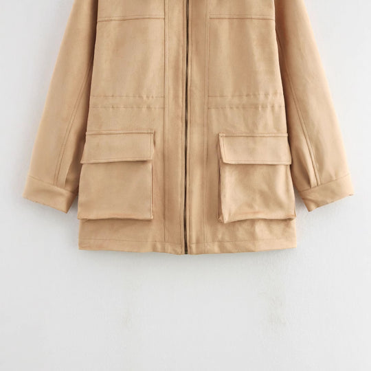 Damen Übergangsjacke mit praktischen Taschen und stilvollem Kragen EB