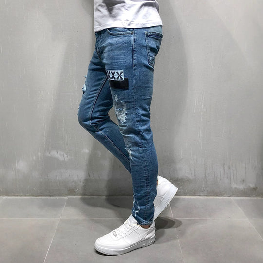 Herren Slim Fit Jeans mit modernen Destroyed-Effekten EB