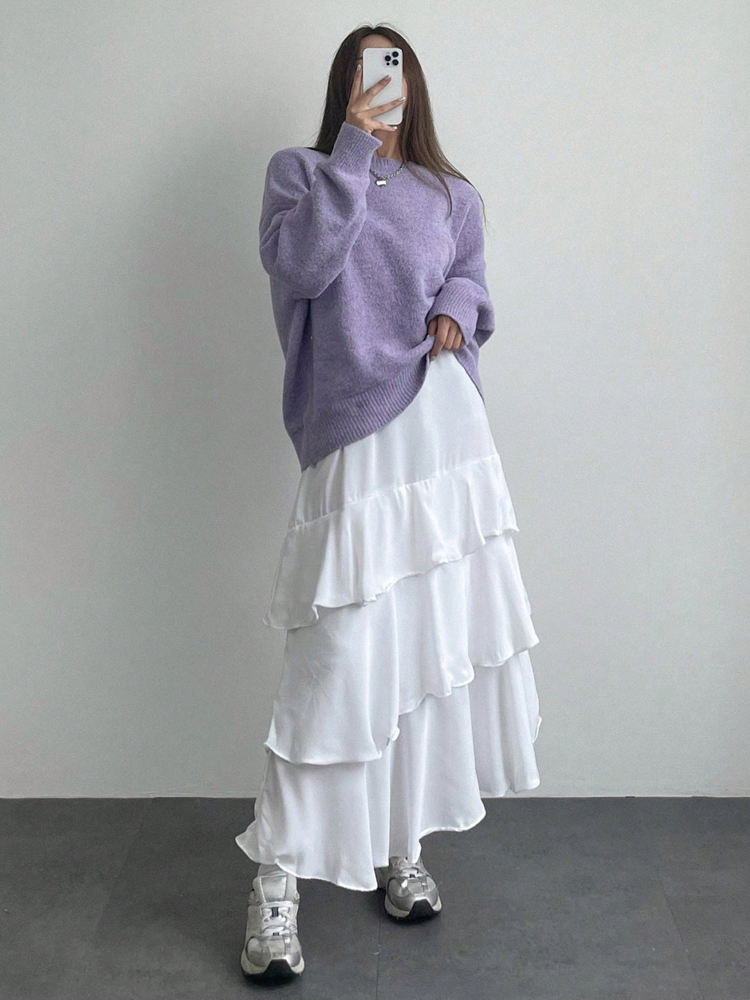 Damen Lässiger Strickpullover mit weitem Schnitt und komfortabler Passform EB