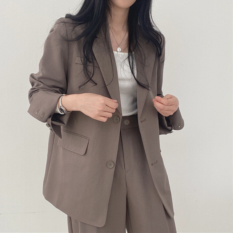 Damen elegantes Blazer-Set mit weitem Schnitt EB