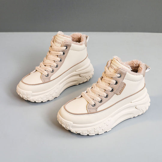 Damen High-Top Sneakers mit kuscheligem Innenfutter und rutschfester Profilsohle EB
