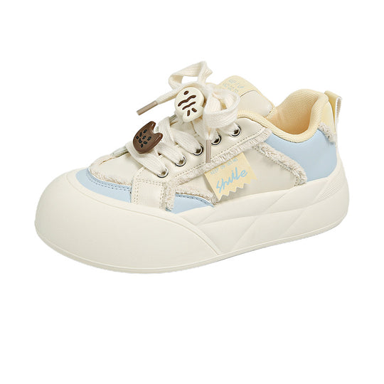 Damen Modische Sneaker mit elastischen Schnürsenkeln und geschäumter Sohle EB