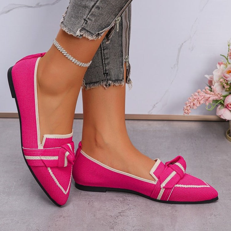 Damen elegante Mokassins mit modischem Schleifen-Design EB