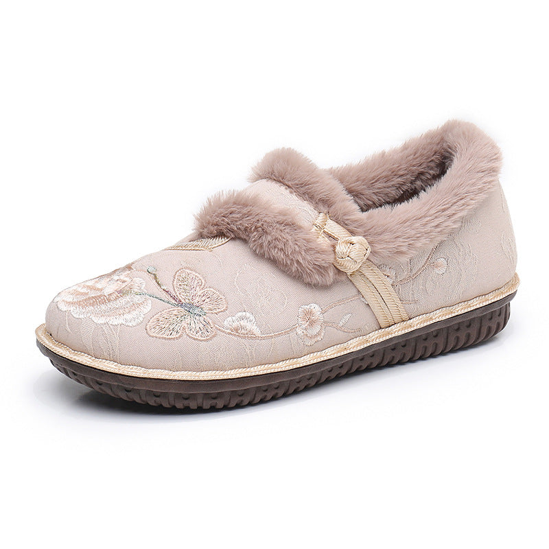 Damen Kuschelige und dekorative Hausschuhe mit floralem Design EB