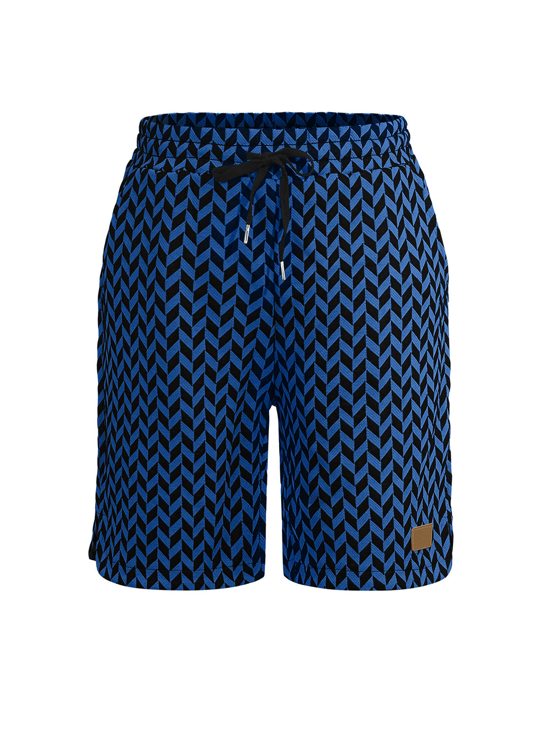 Damen nan Jacquard-Shorts mit elastischem Komfortbund, Tunnelzug und Fischgrätmuster EB