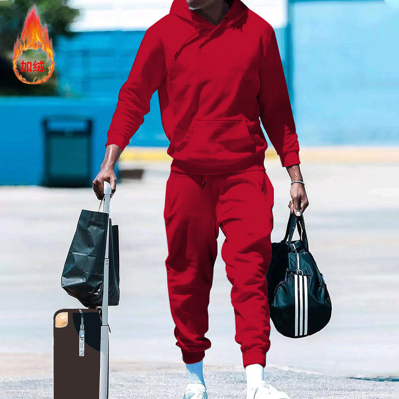 Herren lässiges Freizeit-Set mit Kapuzenpullover und Jogginghose EB