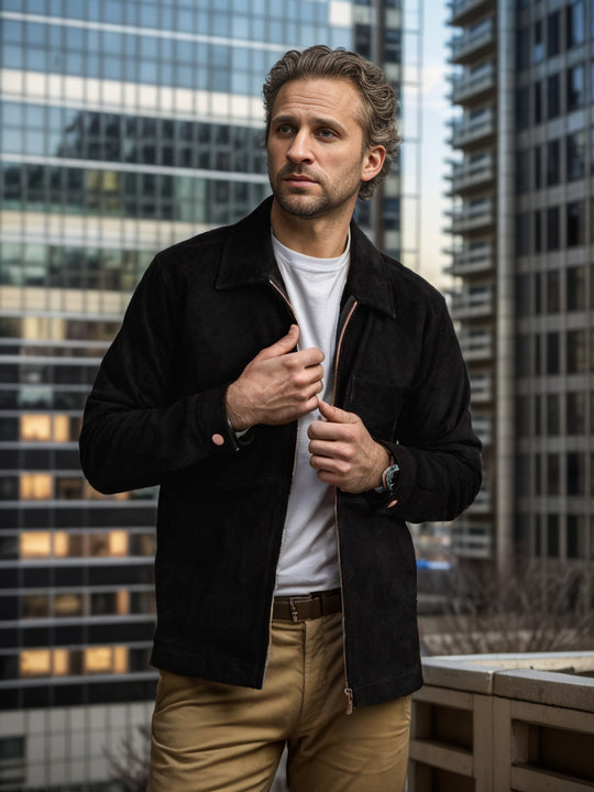 Herren modische und hochwertige Wildlederjacke EB