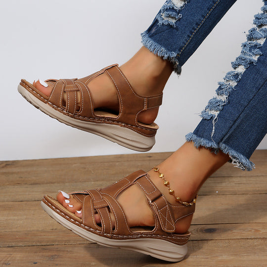 Damen Komfortable Sandalen mit atmungsaktivem Obermaterial und flexiblem Fußbett EB