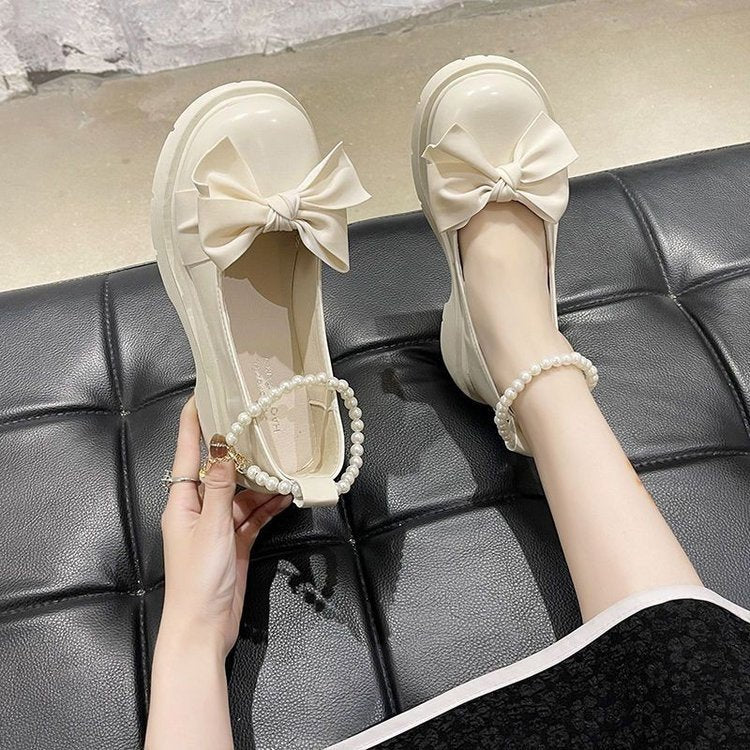 Damen Elegante Plateauschuhe mit dekorativem Schleifendetail EB