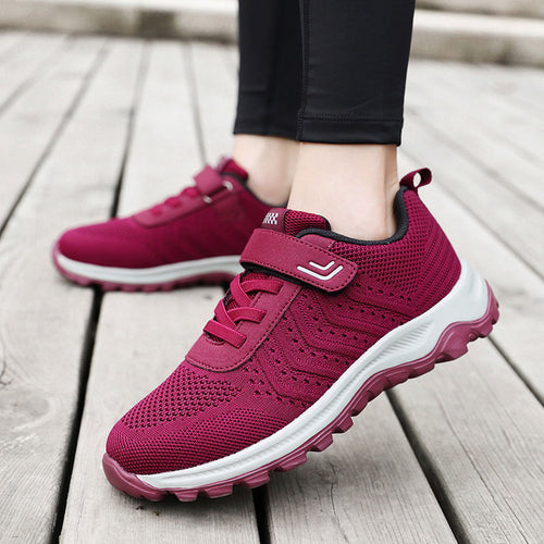 Damen Atmungsaktive Sport-Schuhe mit Klettverschluss und rutschfester Sohle EB