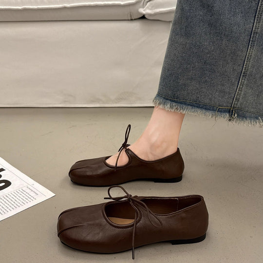 Damen Ballerina-Schuhe mit elegantem Schnürdesign und komfortablem Fußbett EB