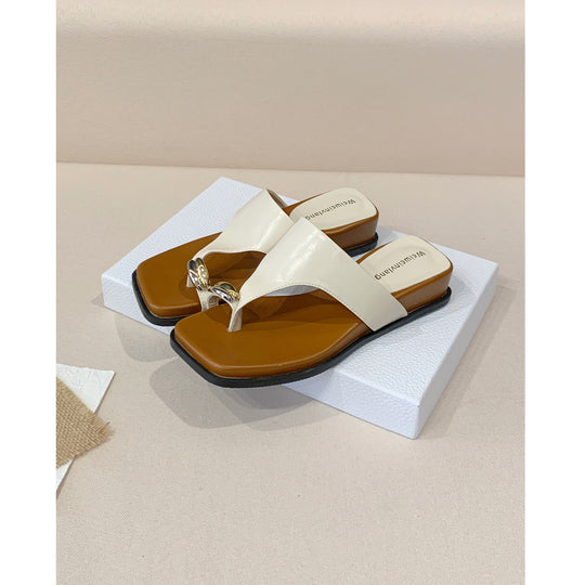 Damen Elegante und komfortable Flip-Flop Sandalen mit modischem Riemen EB