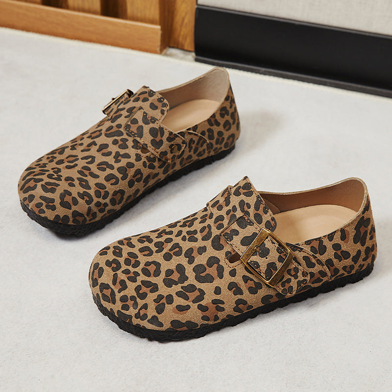 Damen Bequeme Mokassins mit originellem Leopardenmuster EB
