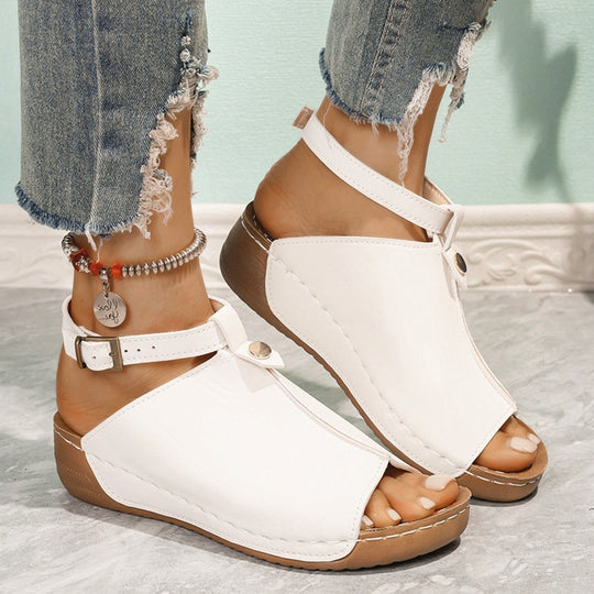 Damen Komfortable Zehentrenner-Sandalen mit verstellbarem Riemendesign EB