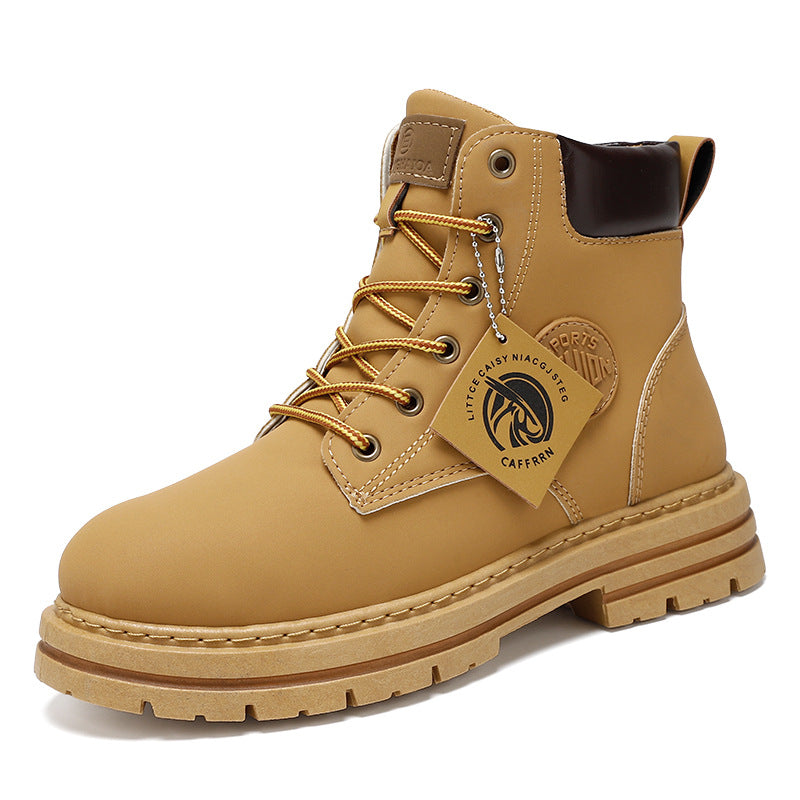 Herren Schnürstiefel aus hochwertigem Leder mit dicker Sohle EB