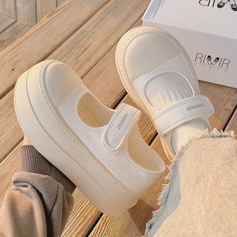 Damen Modische Plateauschuhe mit Klettverschluss EB