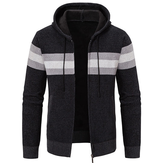 Herren modische Kapuzenjacke mit strukturiertem Design und elegantem Innenkragen EB