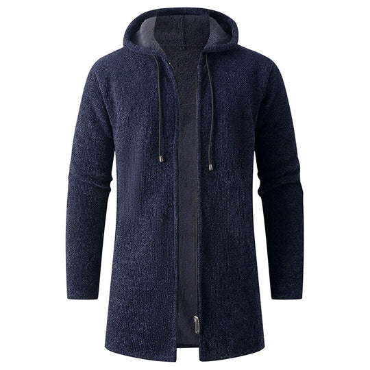 Damen gemütlicher Kapuzenmantel aus schwerem Fleece EB