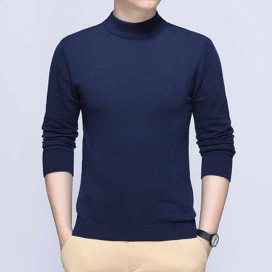 Herren stilvoller Rollkragenpullover aus weichem Baumwollmix EB