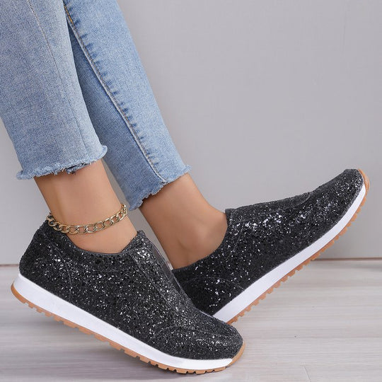 Damen Glitzernde Slip-On Sneakers EB