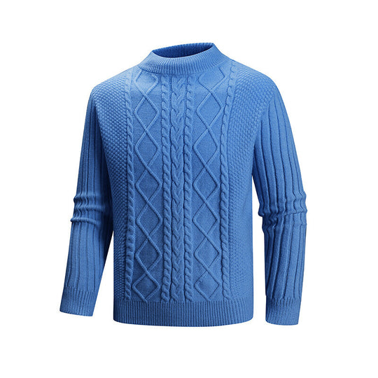 Herren Strickpullover mit strukturiertem Design und hohem Kragen EB
