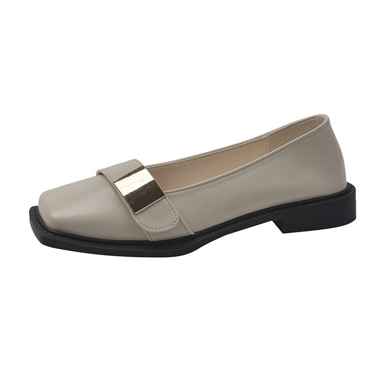 Damen elegante Ballerinas mit schickem Riemen und komfortablem Blockabsatz EB