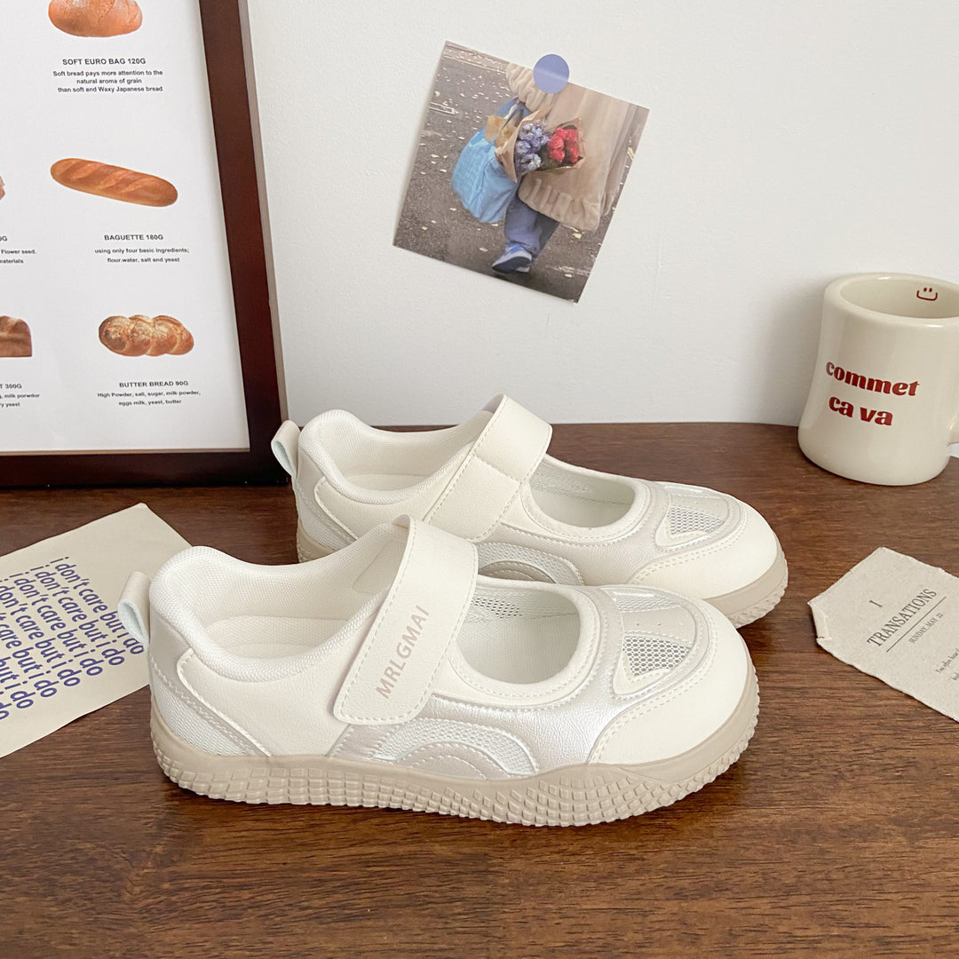 Damen Sportliche Klettverschluss Sneakers mit luftiger Mesh-Oberfläche und rutschfester Sohle EB