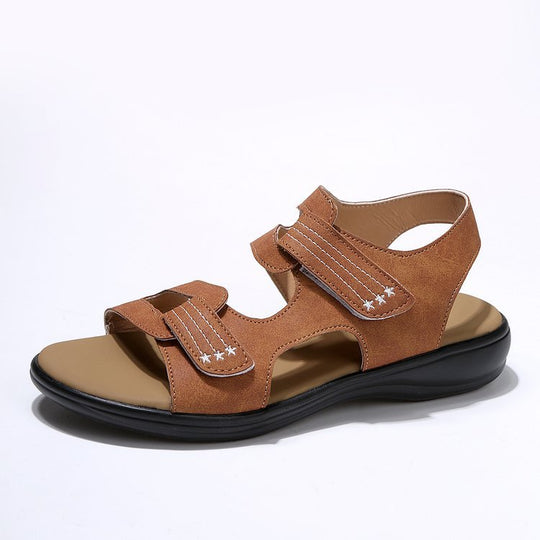Damen Komfortable Sandalen mit verstellbaren Klettverschlüssen und anatomischem Fußbett EB
