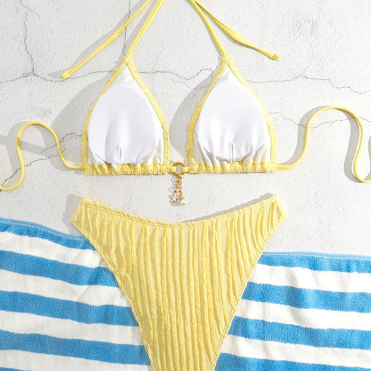 Damen Triangel-Bikini mit Rippendesign EB