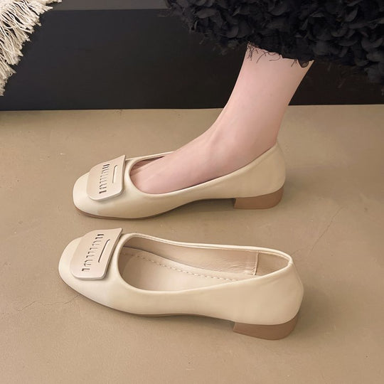 Damen Bequeme Pumps mit quadratischer Schuhspitze EB