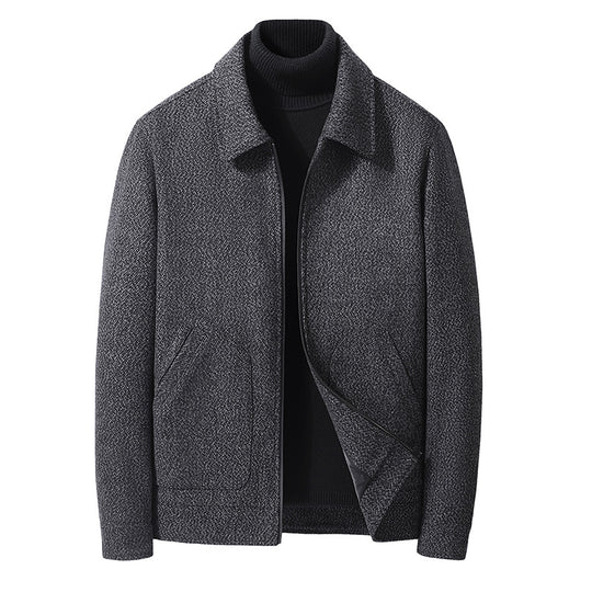 Herren Tweed-Blouson mit Hemdkragen, leicht wattierter Innenlage und aufgesetzten Taschen EB