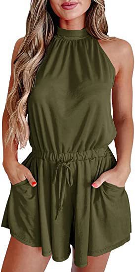 Damen Jumpsuit mit hohem Kragen und tailliertem Schnitt EB