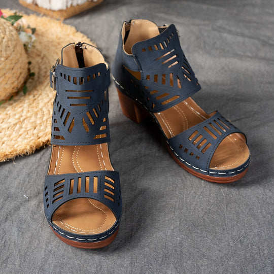Damen Schnürsandalen im modischen Cut-Out-Design EB
