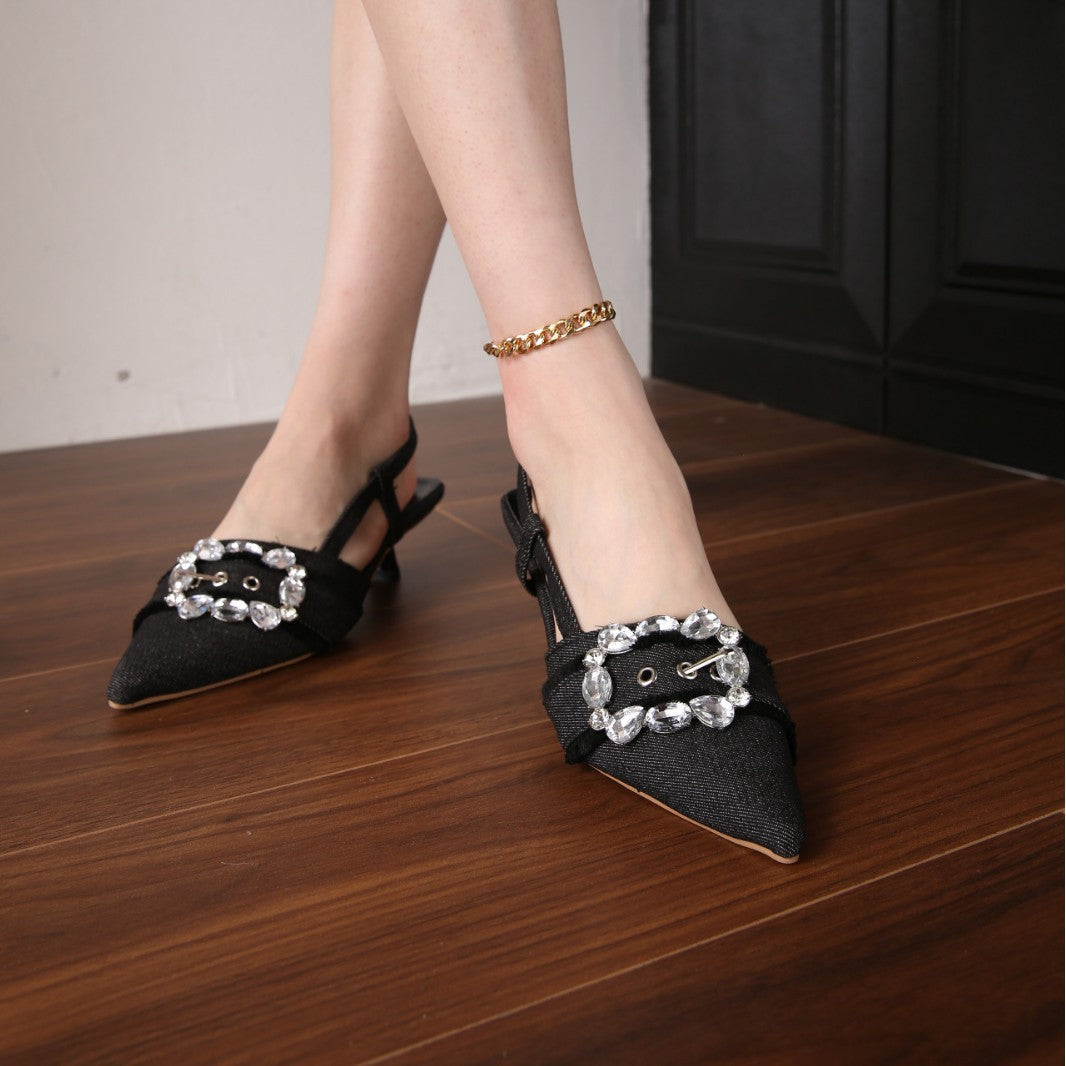 Damen Slingback-Pumps mit glamourösem Schleifenakzent EB