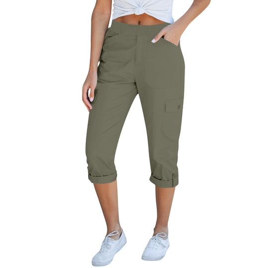 Damen Cargo-Hosen mit elastischem Bund und praktischen Taschen EB