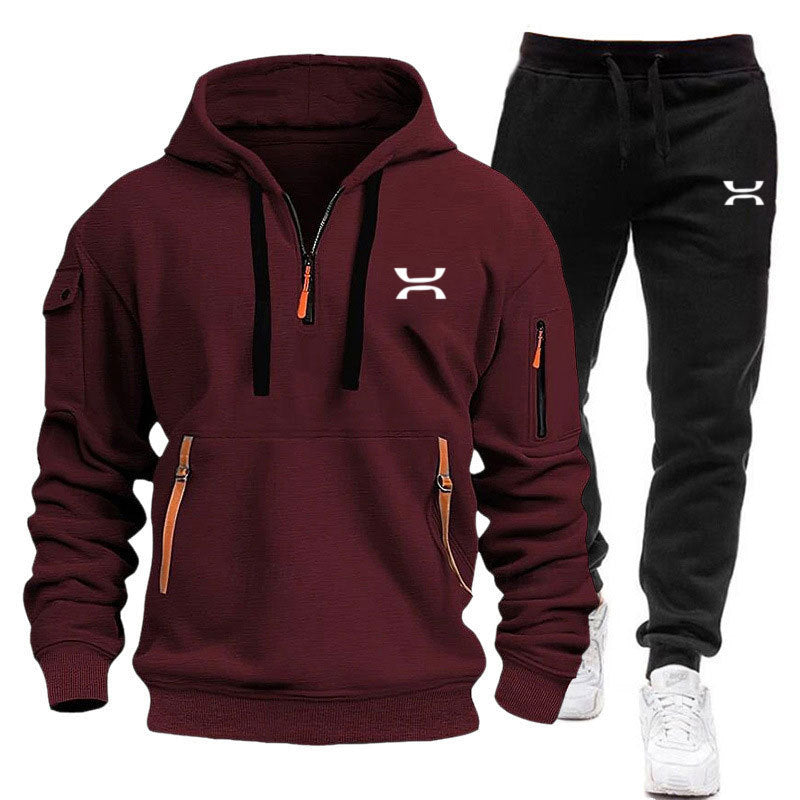 EB Herren Hoodie-Trainingsanzug mit Reißverschlusstaschen
