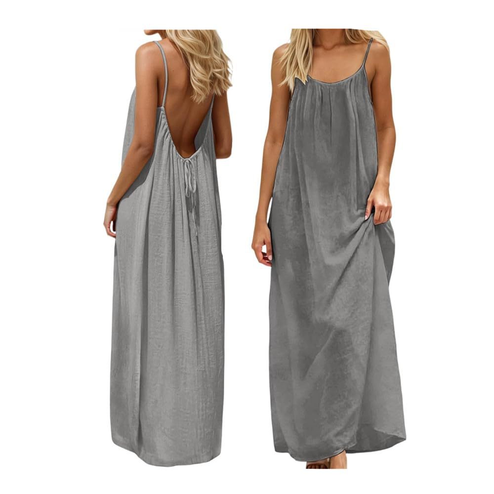 Damen Maxikleid mit tiefem Rücken EB